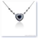Mark Silverstein Imagines 18k White Gold Blue Sapphire and White Diamond Heart Necklace