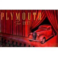 10" x 7" full-color 16-page showroom sales brochure for all 1937 Plymouth P35 and P-4