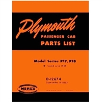 Factory Parts Manual for 1949 Plymouth
