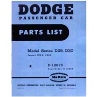Factory Parts Manual for 1949 Dodge Passenger Cars