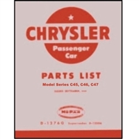 Factory parts manual for all 1949 Chrysler Imperial - New Yorker - Royal - Town/Country - Windsor