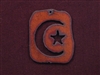 Rusted Iron Retro Tag With Moon And Stars Pendant
