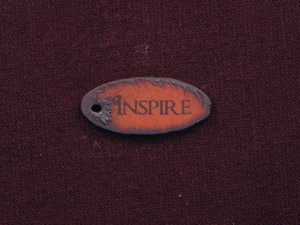 Rusted Iron Oval Inspire Pendant With One Hole