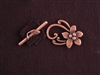 Toggle Clasp Antique Copper Colored 5 Petal Flowers
