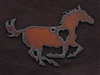 Rusted Iron Running Horse With Heart Pendant