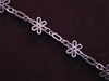 Handmade Chain Antique Silver Colored Small Daisies