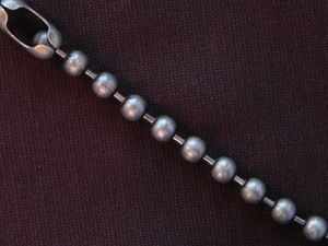 Ball Chain Antique Silver Colored 6 mm Bead Necklace