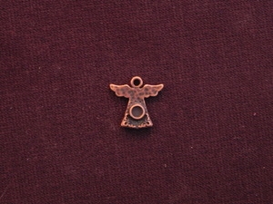 Charm Antique Copper Colored Angel With Bezel
