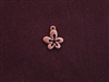 Charm Antique Copper Colored Funky Flower
