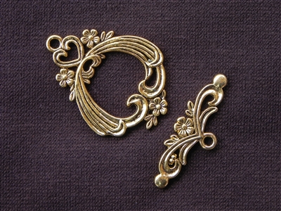 Toggle Clasp Victorian Style Gold Colored