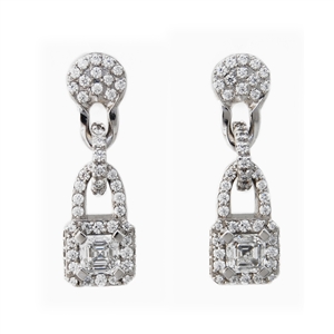 Asscher Cut Heaven Diamond Earrings 2.35ct
