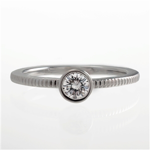 .25ct Diamond Bezel Notched Ring, Stackable