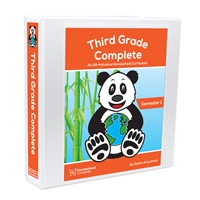 The open-and-go secular third grade teacher's manual includes the detailed lesson plans for all subject areas and the student workbook pages. It functions as a portfolio of your child's work.