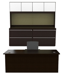 Verde Executive Desk and Credenza Set VL-703N by Cherryman