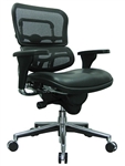 Black Leather Ergohuman Chair LEM6ERGLO with Mesh Back by Eurotech