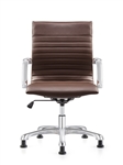 Janis Ribbed Back Brown Leather Side Chair by Woodstock Marketing