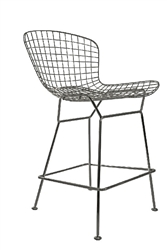 Contemporary Polished Wire Frame Metal Stool by Woodstock