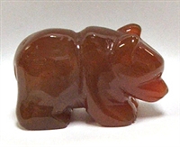 A32-18  STONE BEAR IN RED AGATE