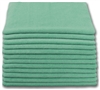 BULK CASE (480/CS) 12" x 12"   GREEN   (200 GSM) 80/20 TERRY Microfiber Cleaning Cloths