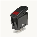 NTE 54-216W Rocker Switch Waterproof Illuminated SPST 20A ON-NONE-OFF Red 12V LED Lamp
