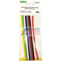 HS-ASST-5 NTE Electronics Heat Shrink Tubing Kit - Assorted Colors at 1/8" size - 10 pieces