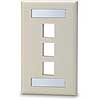 Signamax SKFL-3-WH Keystone Faceplate with Labeling Windows, 3-Port Single-Gang White