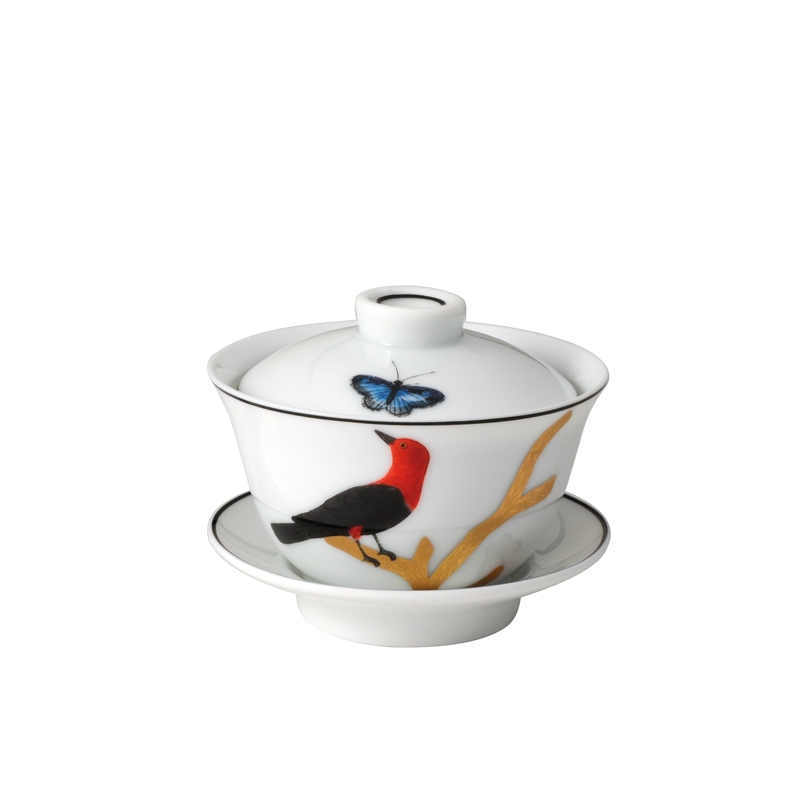 Bernardaud Aux Oiseaux Small Covered Cup & Saucer