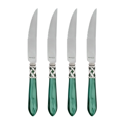 Vietri Aladdin Antique Green Steak Knives - Set of 4 - ALD-9824G