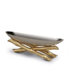 L'objet Small Stainless Steel Boat on 24K Gold Plated Bambou