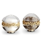 L'Objet Gold Plated Garland Salt & Pepper Shakers w/Swarovski Crystals Set of 2