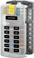 Blue Sea ST Fuse Block with Cover- 12 Circuits