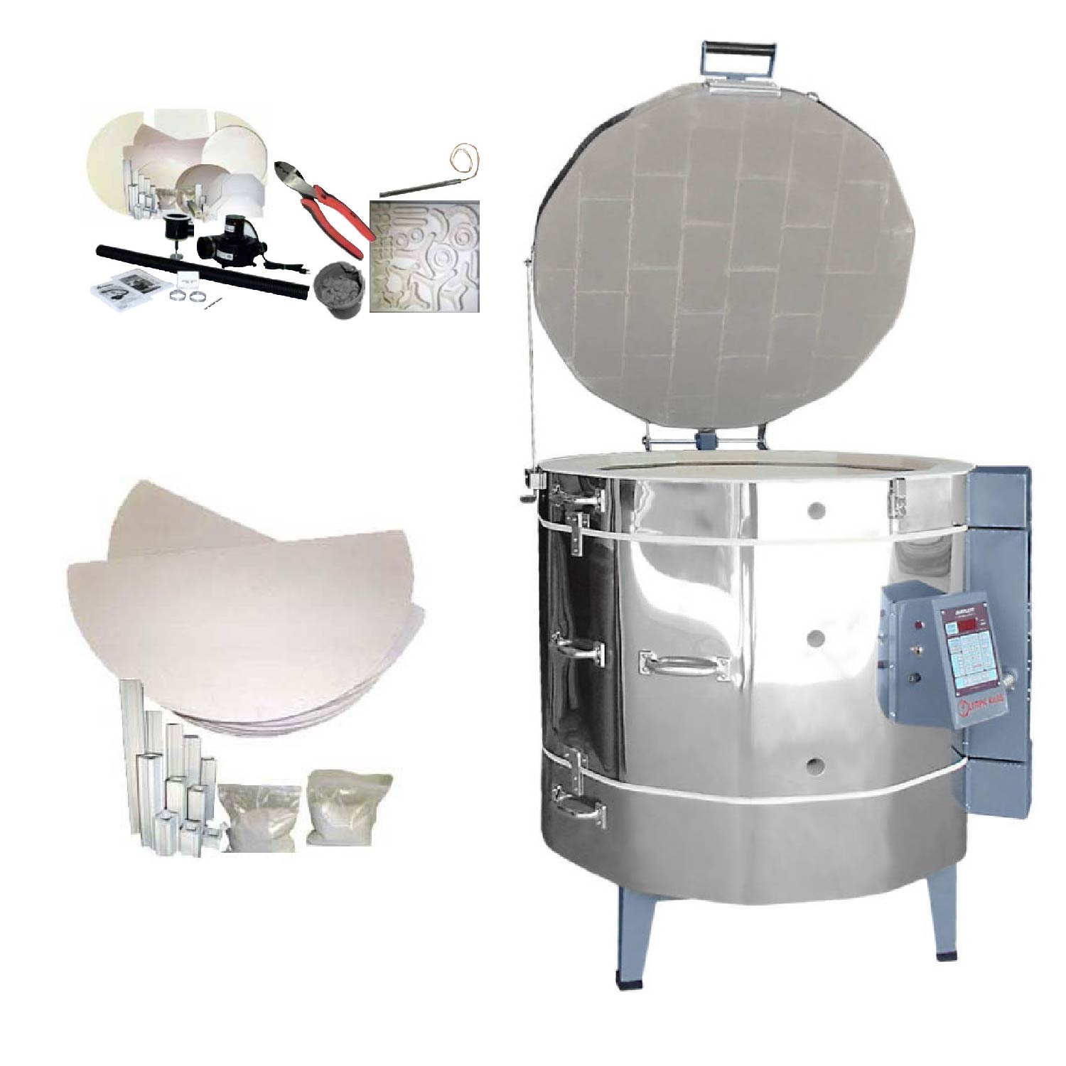 Olympic FREEDOM 2827HE KILN PACKAGE: Cone 10, Electronic Control with Vent, Furniture Kit and More!