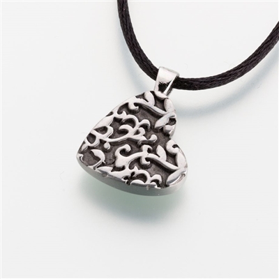 Tilted Heart Cremation Pendant