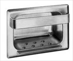 Heavy Duty Recessed Soap Dish and Bar with Lip -  Wet Wall Mortar Mount, bright polished