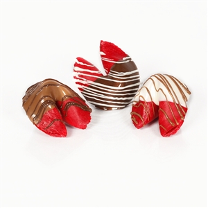 Chocolate covered fortune cookies make the sweetest wedding and party favors! Gourmet fortune cookies with custom sayings inside are also perfect corporate and holiday gifts. These flavored fortune cookies taste like fresh apples!