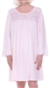Home Care Line  Womens Pink Cotton Knit Long sleeve nightgown Lace trim Open back Velcro closure-assisted dressing