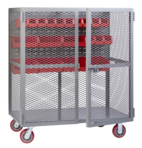 Security Cart w/ Louvered Panel - 24" x 48" Shelf Size