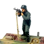 German Panzer Crewman Firing a Machine Gun