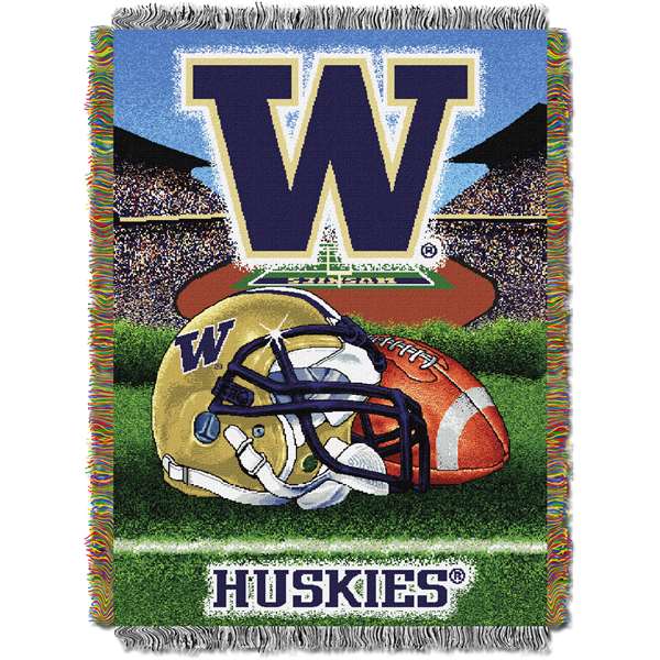 Washington Huskies Home Field Advantage Woven Tapestry Throw Blanket