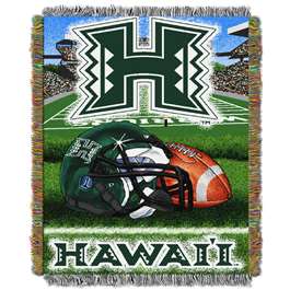 Hawaii Warriors Home Field Advantage Woven Tapestry Throw Blanket