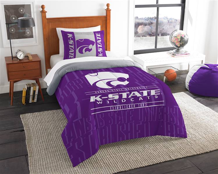 Kansas State Wildcats Modern Take Twin Bed Comforter & Sham Set