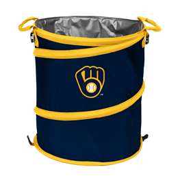 Milwaukee Brewers 3-in-1 Collapsible Trash Can - Cooler - Hamper 