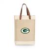 Green Bay Packers Jute 2 Bottle Insulated Wine Bag