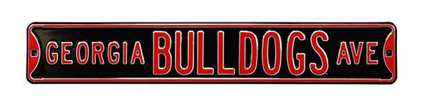 Georgia Bulldogs Steel Street Sign-GEORGIA BULLDOGS AVE on  Black