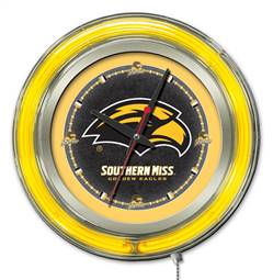 University of Southern Mississippi 15 inch Double Neon Wall Clock
