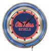 University of Mississippi 19 inch Double Neon Wall Clock