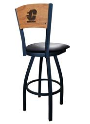 Central Michigan 25" Swivel Counter Stool with Black Wrinkle Finish and a Laser Engraved Back  