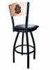 South Dakota State 25" Swivel Counter Stool with Black Wrinkle Finish and a Laser Engraved Back  