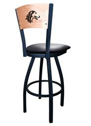 Southern Illinois 25" Swivel Counter Stool with Black Wrinkle Finish and a Laser Engraved Back  