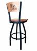 Fresno State 36" Swivel Bar Stool with Black Wrinkle Finish and a Laser Engraved Back  